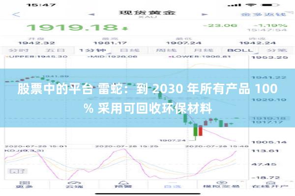 股票中的平台 雷蛇：到 2030 年所有产品 100% 采用可回收环保材料