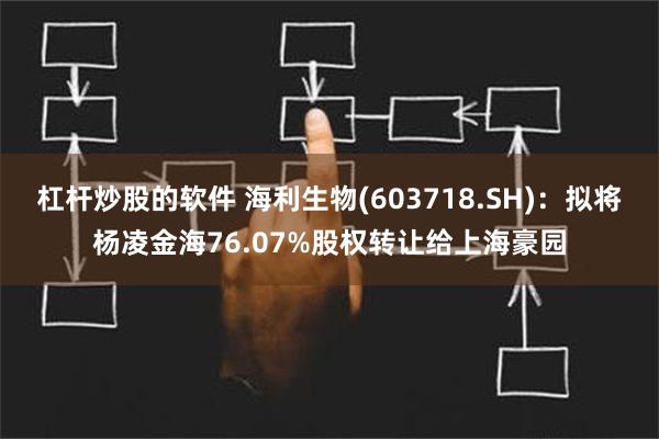 杠杆炒股的软件 海利生物(603718.SH)：拟将杨凌金海76.07%股权转让给上海豪园