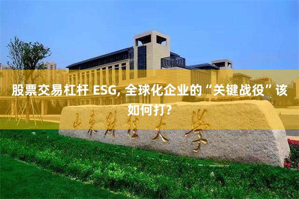 股票交易杠杆 ESG, 全球化企业的“关键战役”该如何打?